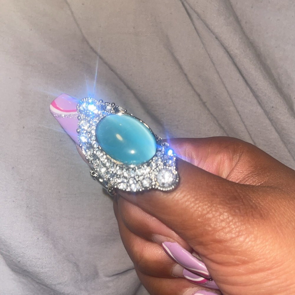 NWT Sky Blue & Silver Gemstone Ring - Picture 3 of 3